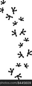  Lizard footprints black and white. Vector illustration.