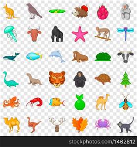Lizard icons set. Cartoon style of 36 lizard vector icons for web for any design. Lizard icons set, cartoon style