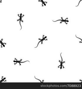 Lizard pattern repeat seamless in black color for any design. Vector geometric illustration. Lizard pattern seamless black