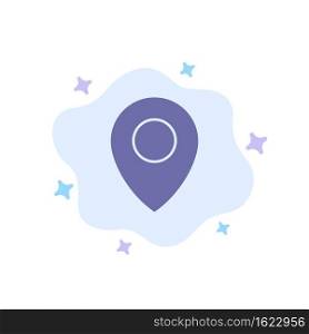 Lo0cation, Map, Pin Blue Icon on Abstract Cloud Background