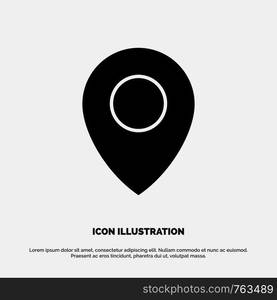 Lo0cation, Map, Pin solid Glyph Icon vector