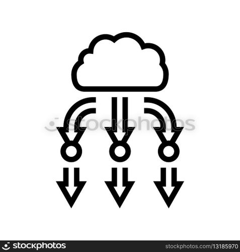 load balancer cloud computing line icon vector. load balancer cloud computing sign. isolated contour symbol black illustration. load balancer cloud computing line icon vector illustration