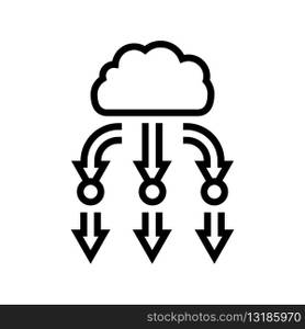 load balancer cloud computing line icon vector. load balancer cloud computing sign. isolated contour symbol black illustration. load balancer cloud computing line icon vector illustration