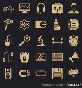 Load icons set. Simple set of 25 load vector icons for web for any design. Load icons set, simple style