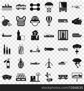Load icons set. Simple style of 36 load vector icons for web for any design. Load icons set, simple style