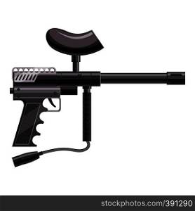 Loaded gun for paintball icon. Cartoon illustration of loaded gun for paintball vector icon for web. Loaded gun for paintball icon, cartoon style