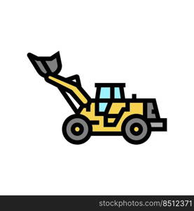 loader construction car vehicle color icon vector. loader construction car vehicle sign. isolated symbol illustration. loader construction car vehicle color icon vector illustration
