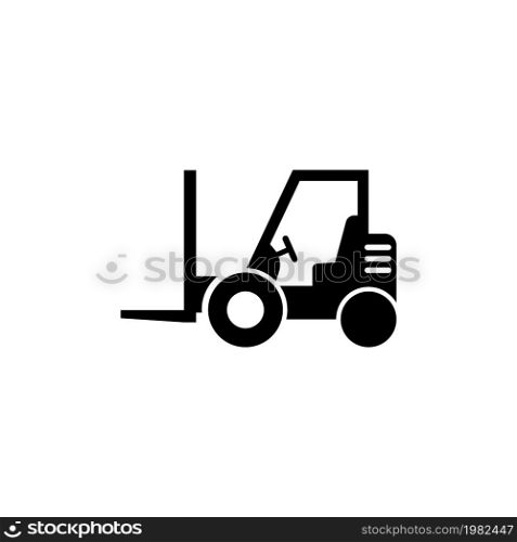 Loader icon, Forklift. Flat Vector Icon illustration. Simple black symbol on white background. Loader icon, Forklift sign design template for web and mobile UI element. Loader icon, Forklift Flat Vector Icon