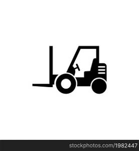 Loader icon, Forklift. Flat Vector Icon illustration. Simple black symbol on white background. Loader icon, Forklift sign design template for web and mobile UI element. Loader icon, Forklift Flat Vector Icon