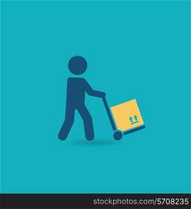 loader with cart icon. Flat modern style vector design