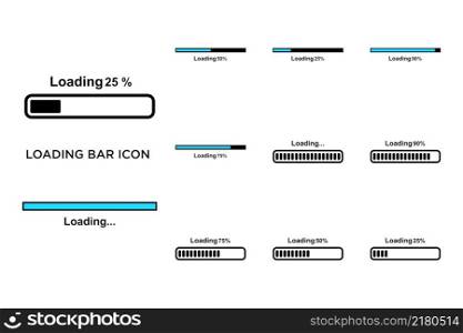 loading bar icon set vector design template in white background