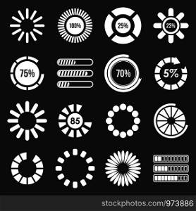 Loading bars and preloaders icons set vector white isolated on grey background . Loading bars and preloaders icons set grey vector