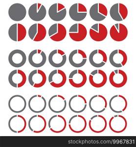 Loading circles red in flat style. Status bar icon. Presentation template. Vector set. Design element. Stock image. EPS 10.. Loading circles red in flat style. Status bar icon. Presentation template. Vector set. Design element. Stock image. 