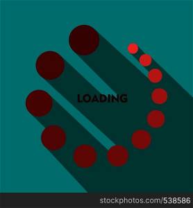 Loading icon in flat style on a blue background. Loading icon in flat style