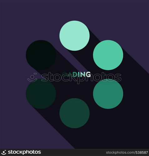 Loading icon in flat style on a violet background. Loading icon in flat style