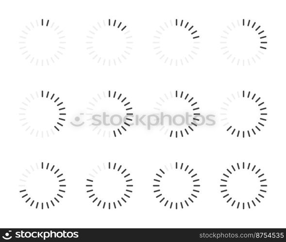 Loading icon. Load set. Upload icons. Loading bar. Loader set. Vector illustration