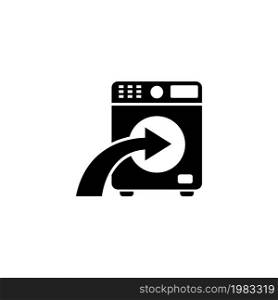 Loading Laundry Washing Machine, Laundromat. Flat Vector Icon illustration. Simple black symbol on white background. Loading Laundry Washing Machine sign design template for web and mobile UI element. Loading Laundry Washing Machine, Laundromat. Flat Vector Icon illustration. Simple black symbol on white background. Loading Laundry Washing Machine sign design template for web and mobile UI element.