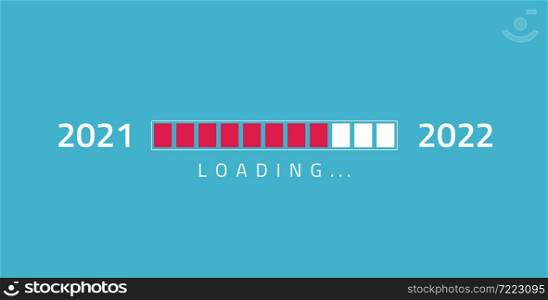 Loading new year 2021 to 2022 in progress bar.