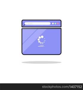 Loading page browser on top view laptop screen. Website page icon flat on isolated background for applications, web, app. EPS 10 vector.. Loading page browser on top view laptop screen. Website page icon flat on isolated background for applications, web, app. EPS 10 vector
