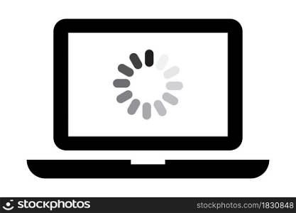 Loading process in laptop icon. Digital communication. Technical support system. Vector illustration. Stock image. EPS 10.. Loading process in laptop icon. Digital communication. Technical support system. Vector illustration. Stock image.