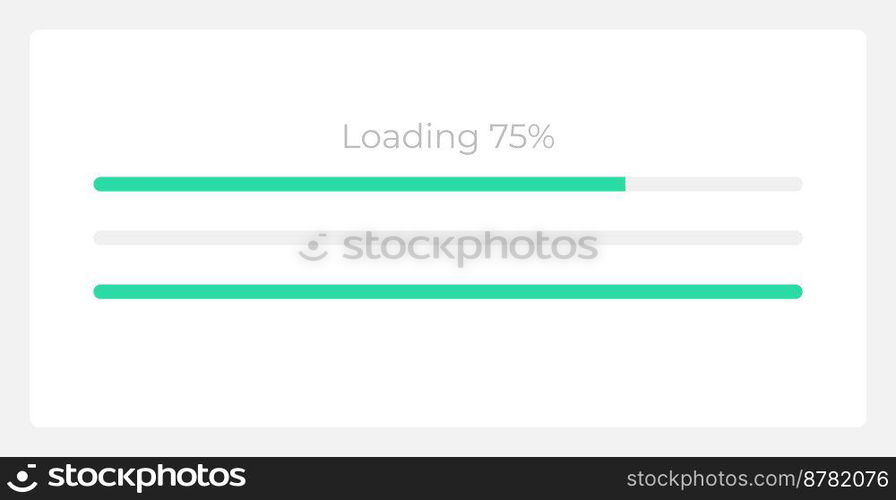 Loading progress indicator UI element template. Editable isolated vector dashboard component. Flat user interface. Visual data presentation. Web design widget for mobile application with light theme. Loading progress indicator UI element template