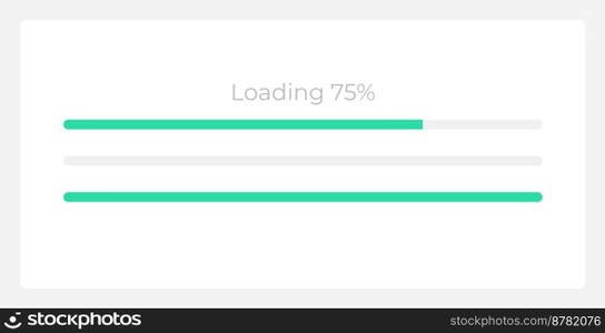 Loading progress indicator UI element template. Editable isolated vector dashboard component. Flat user interface. Visual data presentation. Web design widget for mobile application with light theme. Loading progress indicator UI element template