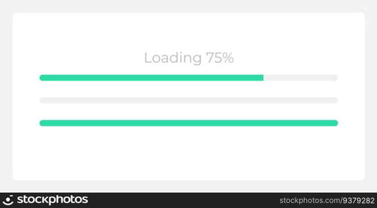 Loading progress indicator UI element template. Editable isolated vector dashboard component. Flat user interface. Visual data presentation. Web design widget for mobile application with light theme. Loading progress indicator UI element template