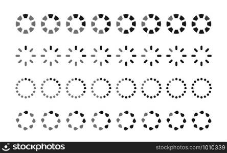 loading set of icons in flat style, vector. loading set of icons in flat style