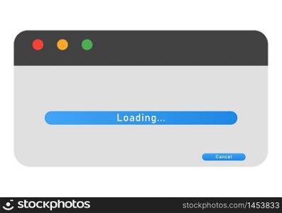 Loading window flat bar. Download vector simple illustration.