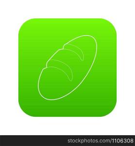 Loaf icon green vector isolated on white background. Loaf icon green vector