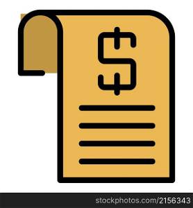 Loan agreement icon. Outline loan agreement vector icon color flat isolated. Loan agreement icon color outline vector