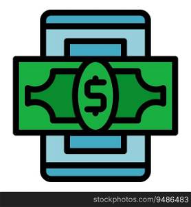 Loan cash icon outline vector. Payment money. Tax estate color flat. Loan cash icon vector flat
