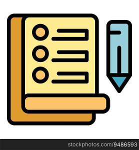 Loan contract icon outline vector. Bank payment. Finance time color flat. Loan contract icon vector flat