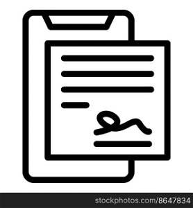 Loan contract icon outline vector. Credit terms. Tax bill. Loan contract icon outline vector. Credit terms