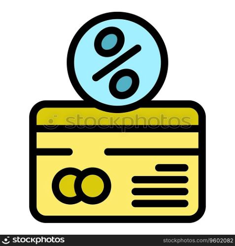 Loan credit card icon outline vector. Lender mortgage. Digital local color flat. Loan credit card icon vector flat