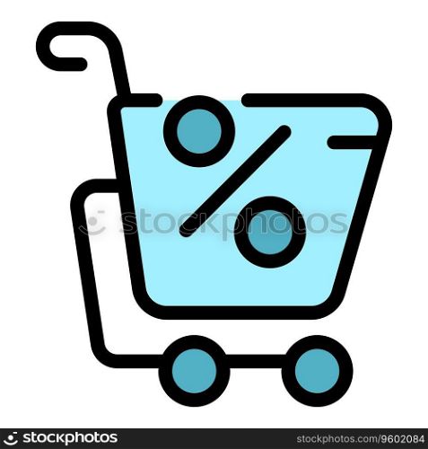 Loan credit cart icon outline vector. Small bank. Local digital color flat. Loan credit cart icon vector flat