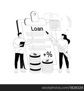Loan disbursement abstract concept vector illustration. Student loan disbursement, quick bank service, easy credit program, credit terms and conditions, personal borrowing abstract metaphor.. Loan disbursement abstract concept vector illustration.