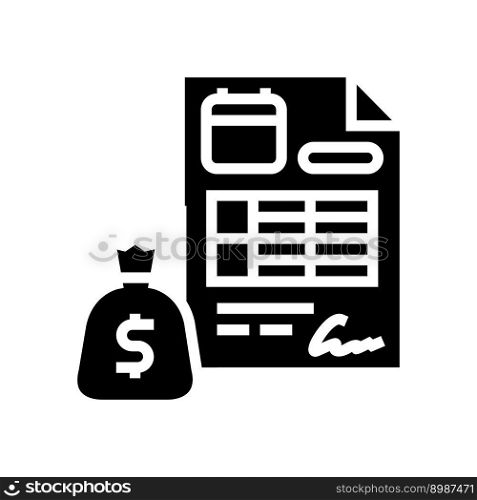 loan disbursement glyph icon vector. loan disbursement sign. isolated symbol illustration. loan disbursement glyph icon vector illustration