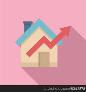 Loan house icon flat vector. Real home. Rent business. Loan house icon flat vector. Real home