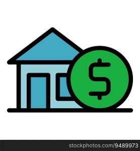 Loan house icon outline vector. Credit financial. Terms tax color flat. Loan house icon vector flat