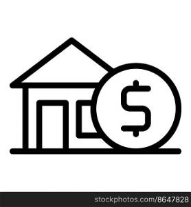 Loan house icon outline vector. Credit financial. Terms tax. Loan house icon outline vector. Credit financial
