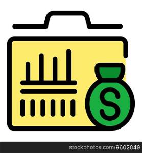 Loan icon outline vector. Small credit. Bank money color flat. Loan icon vector flat