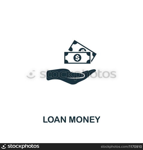 Loan Money icon. Premium style design from business management collection. Pixel perfect loan money icon for web design, apps, software, printing usage.. Loan Money icon. Premium style design from business management icon collection. Pixel perfect Loan Money icon for web design, apps, software, print usage