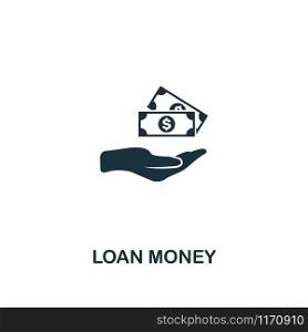 Loan Money icon. Premium style design from business management collection. Pixel perfect loan money icon for web design, apps, software, printing usage.. Loan Money icon. Premium style design from business management icon collection. Pixel perfect Loan Money icon for web design, apps, software, print usage