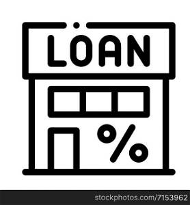 Loan Percent Building Icon Vector. Outline Loan Percent Building Sign. Isolated Contour Symbol Illustration. Loan Percent Building Icon Vector Outline Illustration
