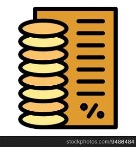 Loan percent icon outline vector. Payment money. Contract income color flat. Loan percent icon vector flat