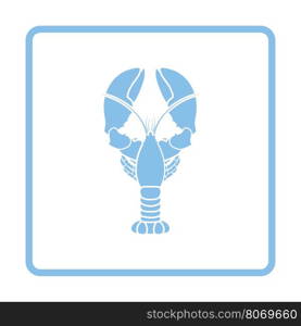 Lobster icon. Blue frame design. Vector illustration.