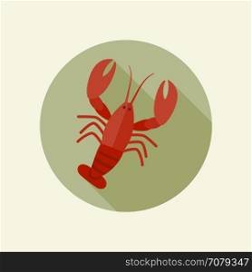 Lobster icon. Crawfish vector icon in a flat style.