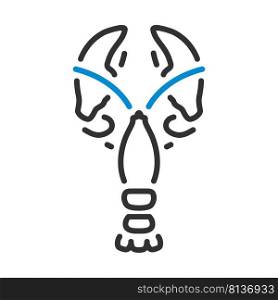 Lobster Icon. Editable Bold Outline With Color Fill Design. Vector Illustration.