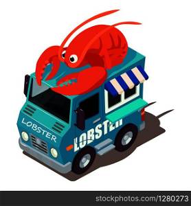 Lobster machine icon. Isometric illustration of lobster machine vector icon for web. Lobster machine icon, isometric style